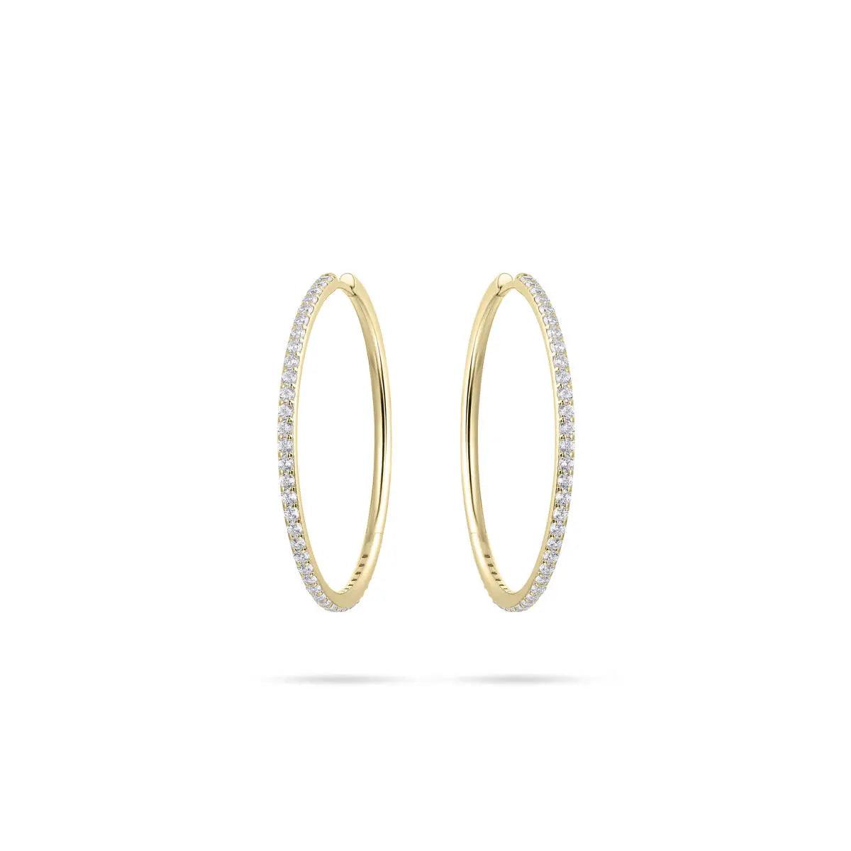 40mm Extra Maxi Gold Sparkling Hoop Earrings