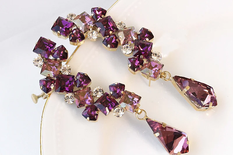 Purple EAR CLIMBER EARRING