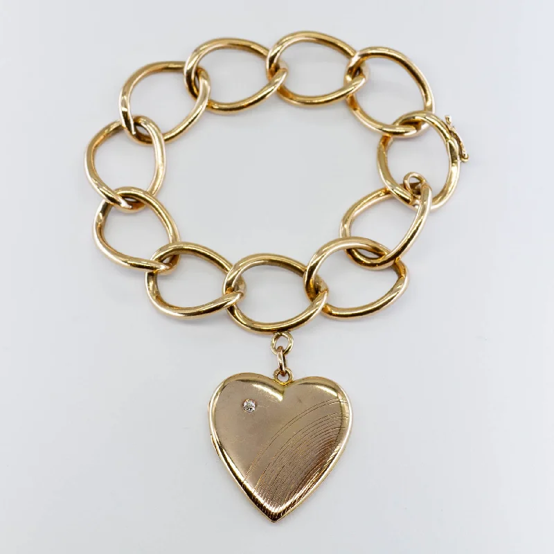 Heart Charm Diamond Bracelet | 0.04ct | 6"|