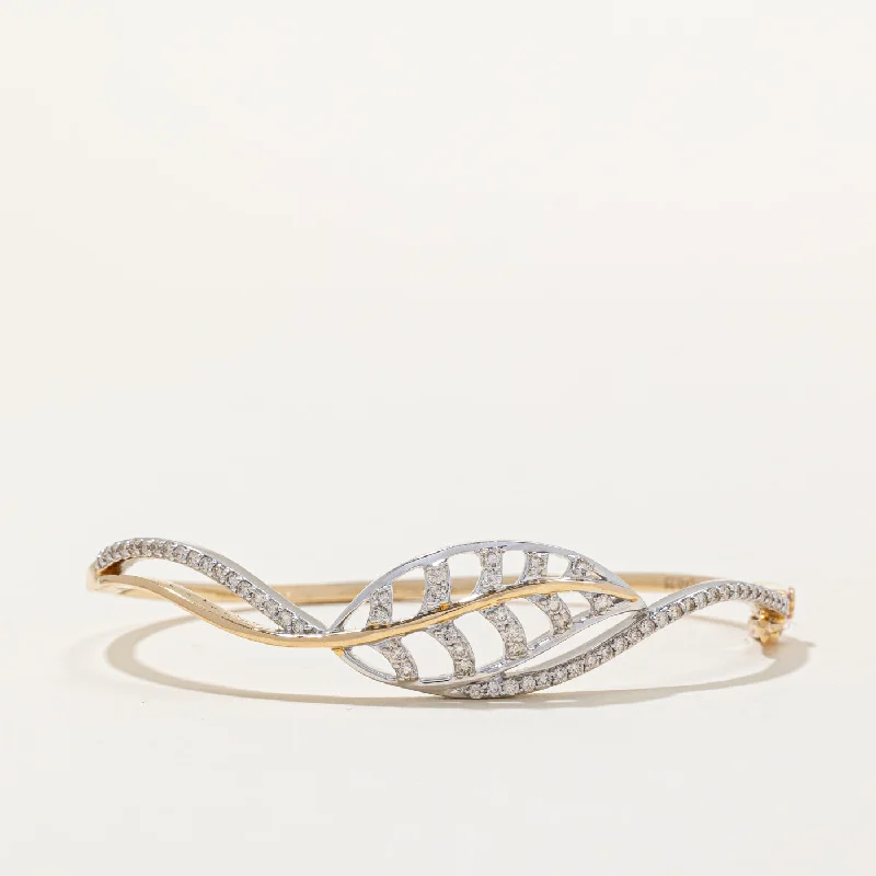 Diamond Leaf Bangle | 0.75ctw | 6" |