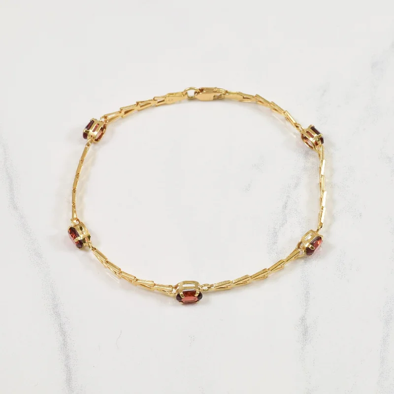 Garnet Chain Bracelet | 3.00ctw | 7" |