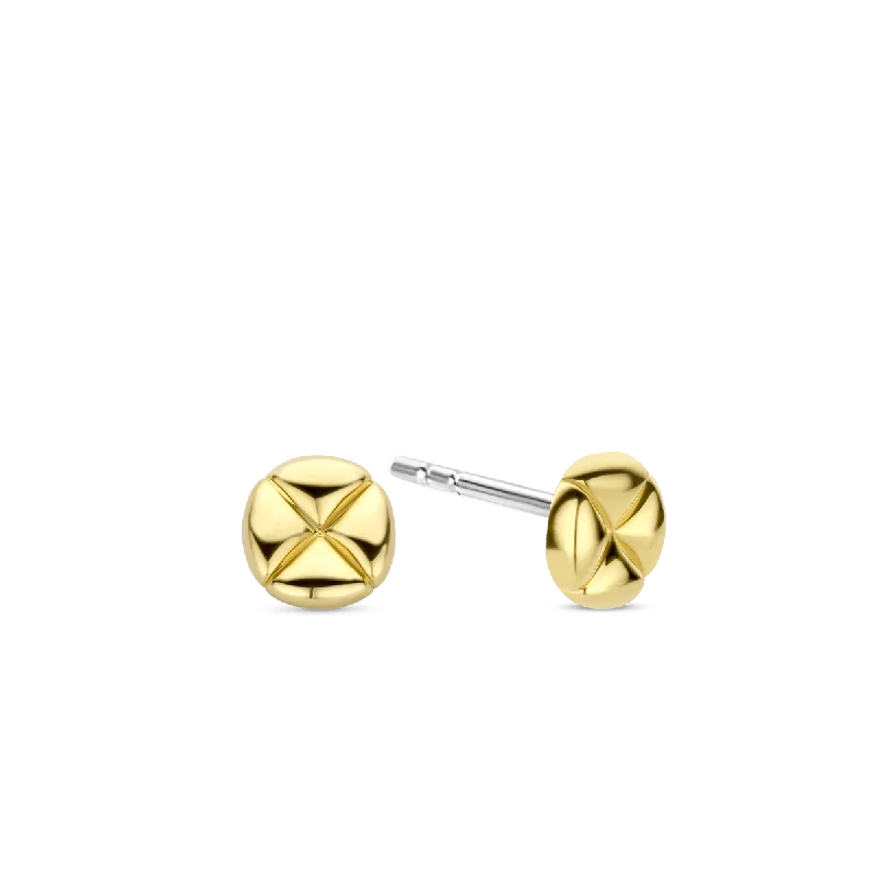 Ti Sento 18ct Gold Vermeil Cushion Stud Earrings