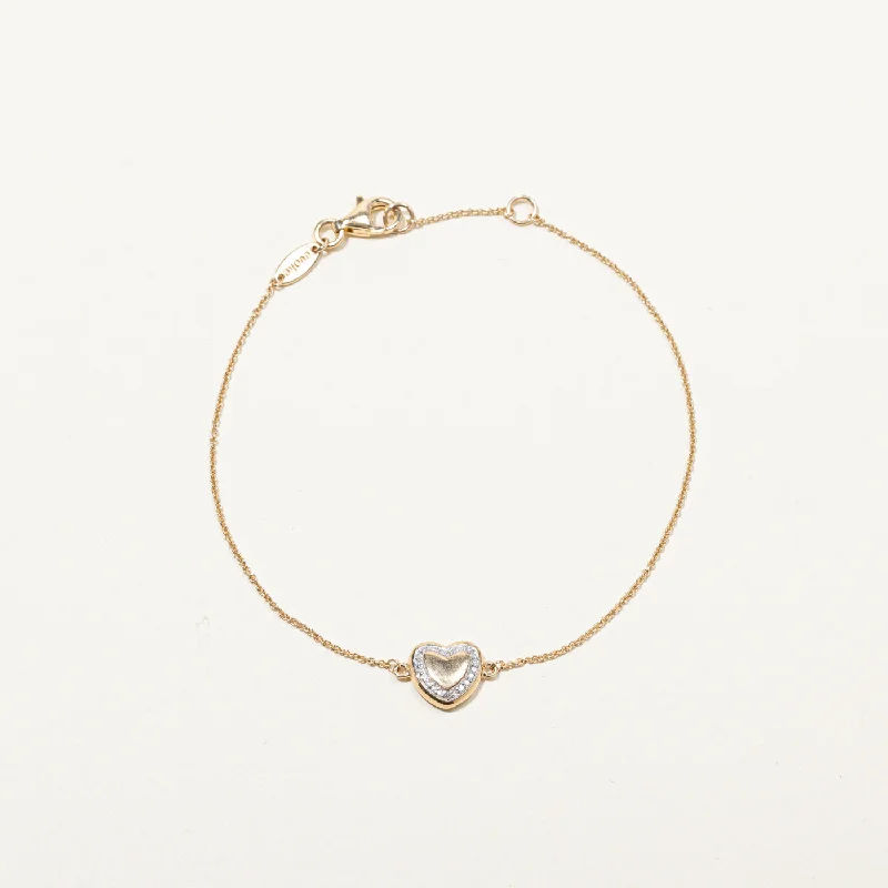 Diamond Heart Chain Bracelet | 0.05ctw | 8"|