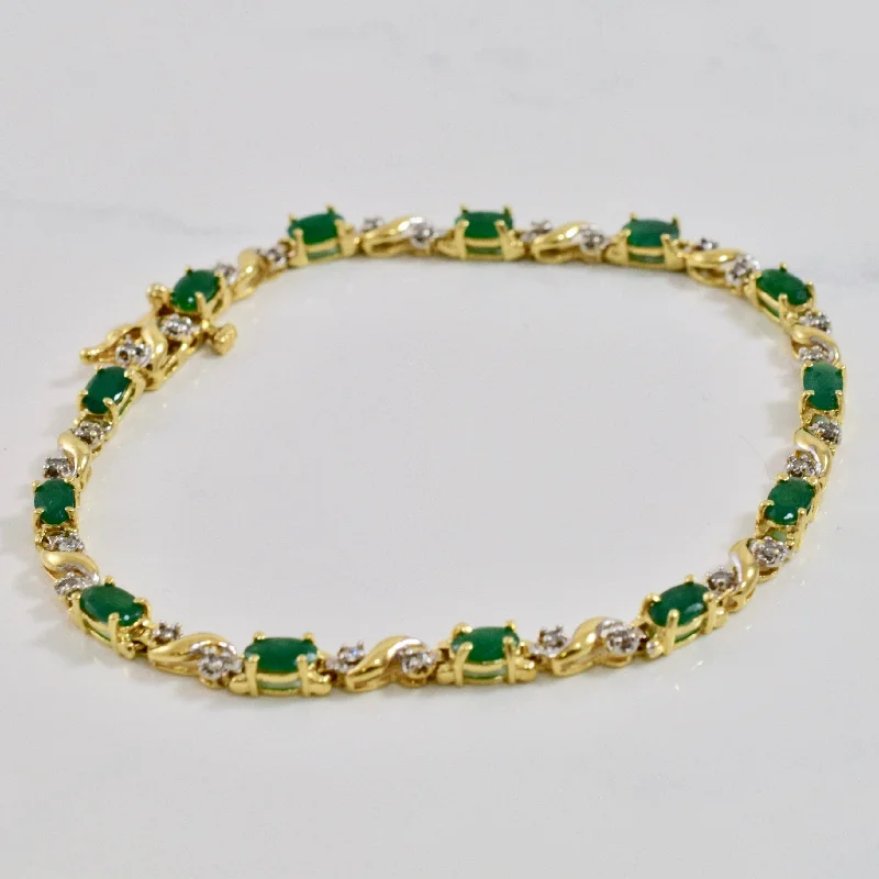 Emerald and Diamond Bracelet | 0.26 ctw SZ 7.5" |