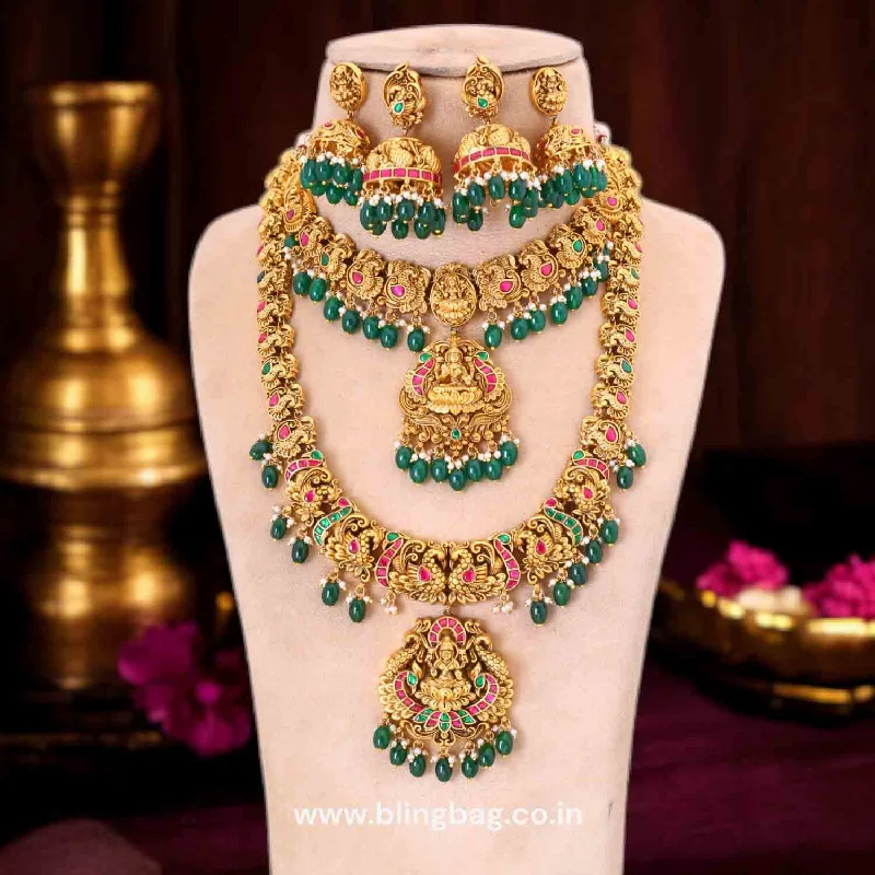 Multicolor Yatshumi Bridal Temple Jewellery Set- New Arrival