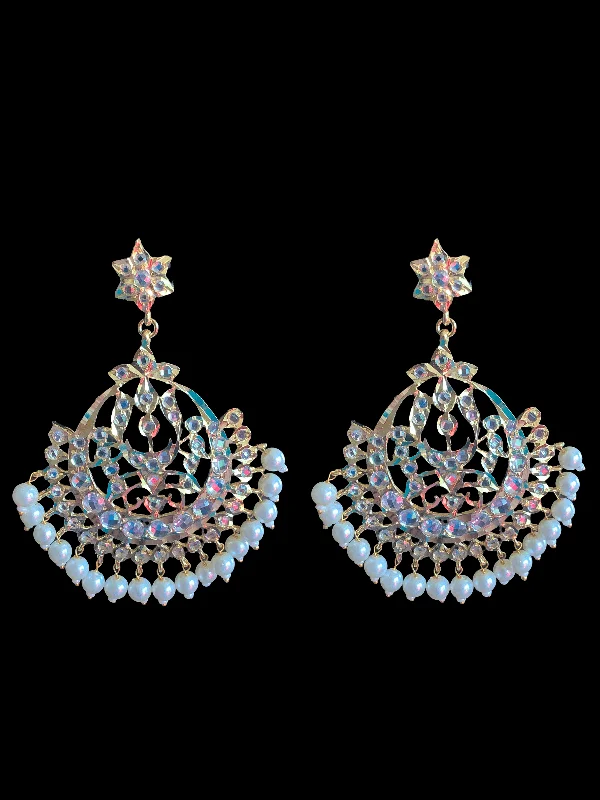 DER127 Sehra chandbali in shell pearls  .  ( READY TO SHIP  )