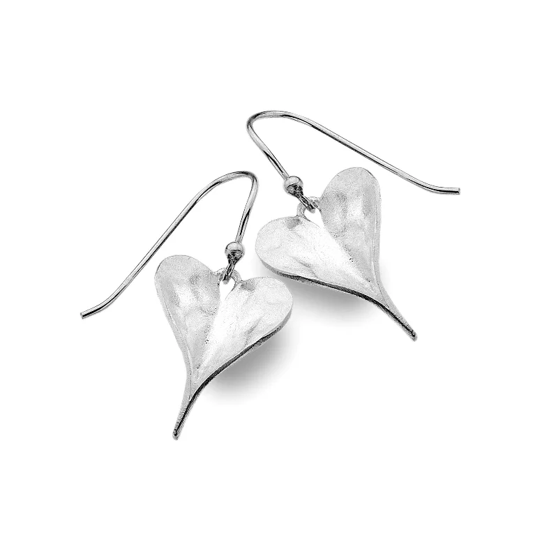 Sea Gems Heart Shaped Leaf Drop Earrings