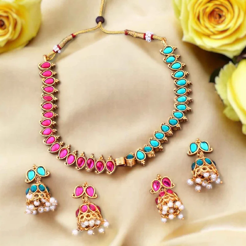 Multicolor Kumuda Reversible Antique Jewellery Set- New Arrival