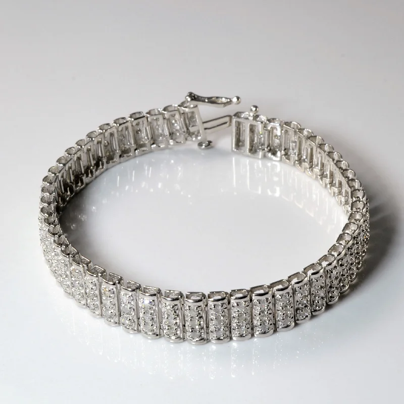 Diamond Wide Link Bracelet | 2.25ctw | 7" |