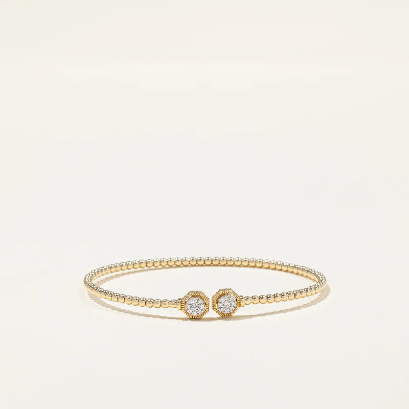 Gabriel & Co.' Diamond Hexagon Split Bangle | 0.11ctw | 6" |