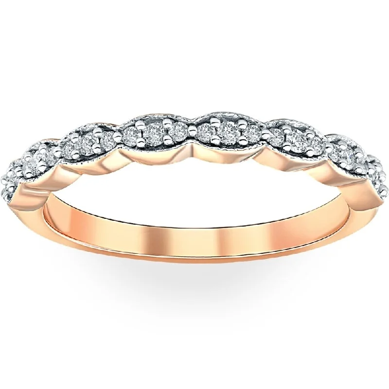 14k Rose Gold 1/3ct TDW Diamond Stackable Wedding Ring