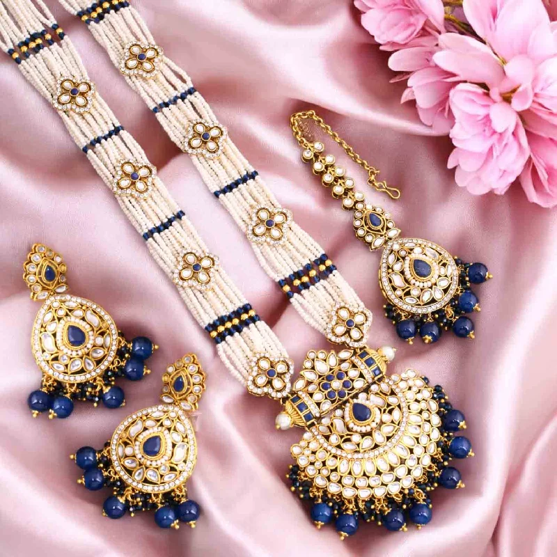 Navy Mansi Kundan Jewellery Set