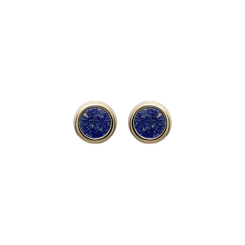 Unique & Co Lapis Stud Earrings - 18ct Gold Vermeil