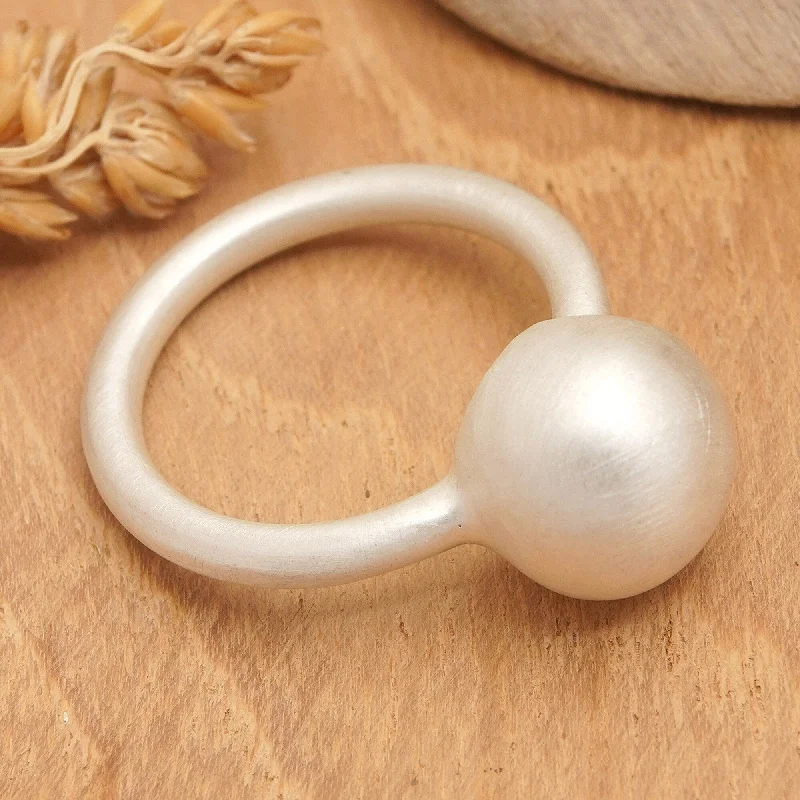 Novica Handmade Karangasem Planet Sterling Silver Cocktail Ring