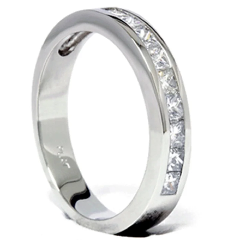 950 Platinum 5/8ct Princess Cut Diamond Wedding Ring