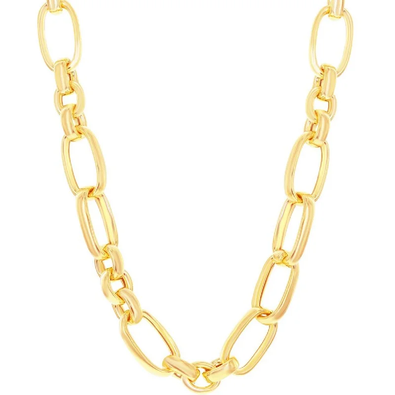 Bella Moda Unisex Necklace - 14K Gold Overlay Large Link Lobster Clasp | BML-4093