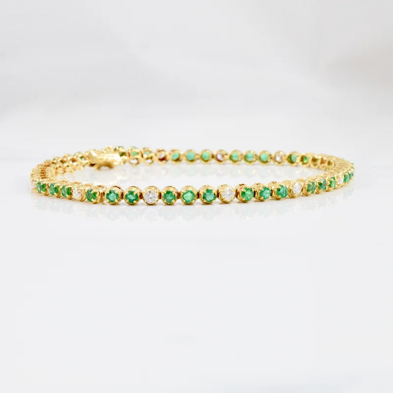 Emerald & Diamond Tennis Bracelet | 0.52ctw, 1.68ctw | 7" |