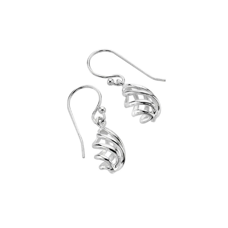 Sea Gems Origins Sterling Silver 3D Spiral Earrings