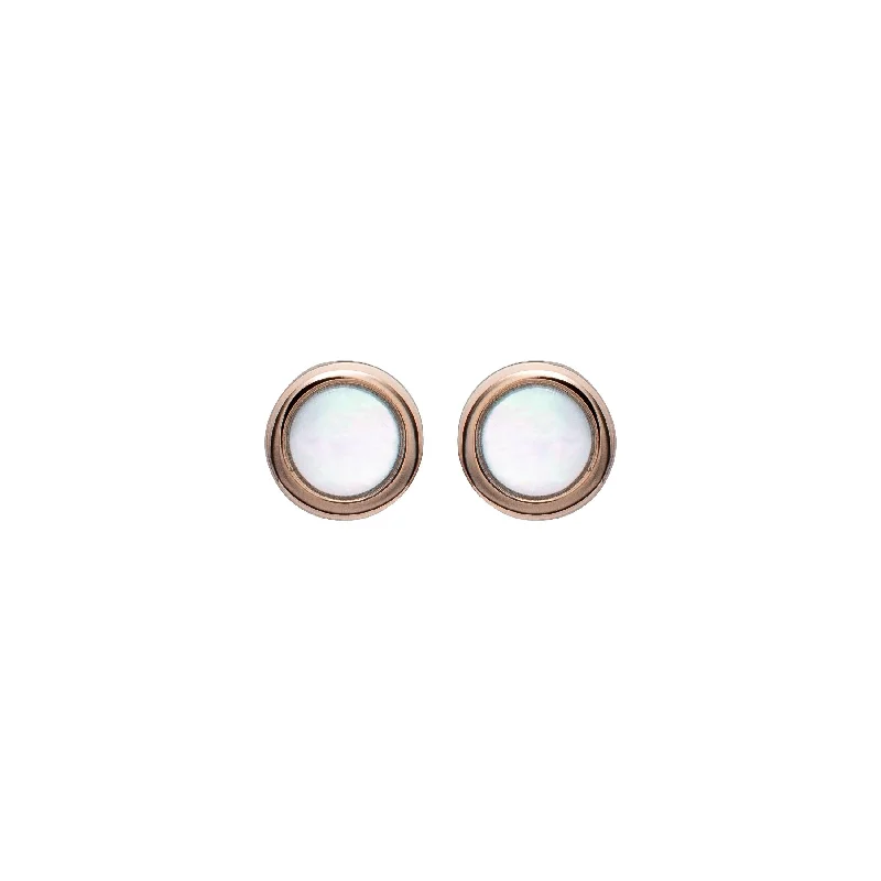 Unique & Co Mother of Pearl studs - 18ct Rose Gold Vermeil