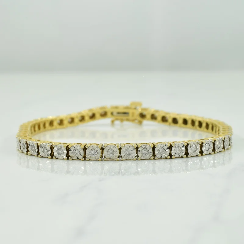 Diamond Tennis 10K Two-Tone Gold Bracelet | 1.00ctw | 7.25" |