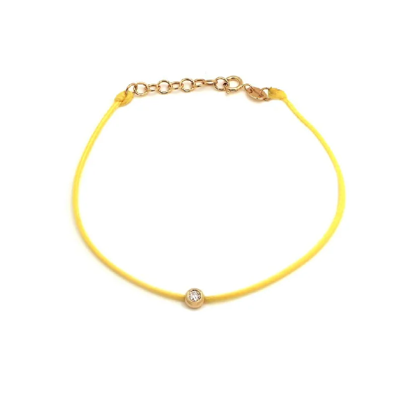 14K Yellow Gold Fashion Round Bezel Diamond Bracelet