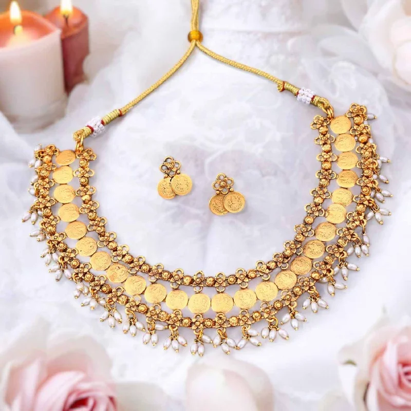 Golden Vanpreet Temple Jewellery Set - New Arrival