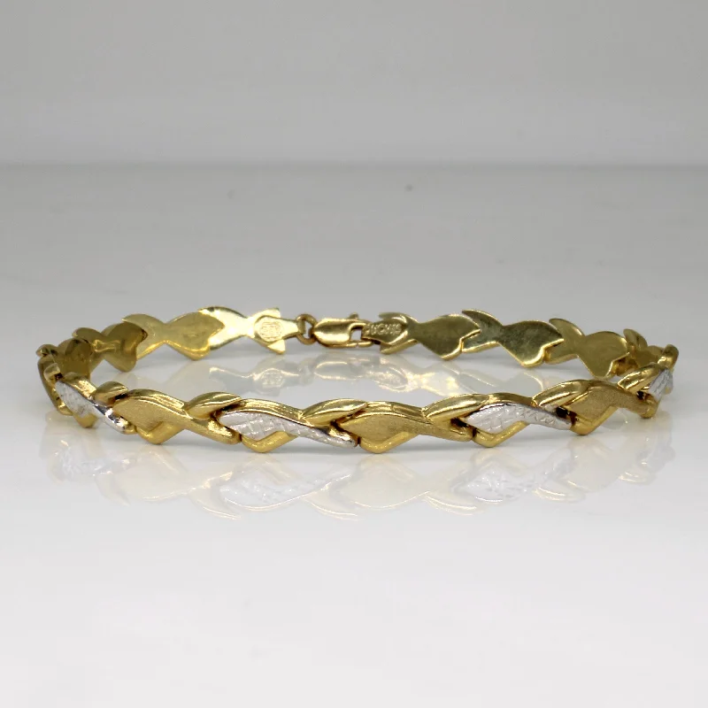 Diamond Cut Two Tone Bracelet | 7.5" |