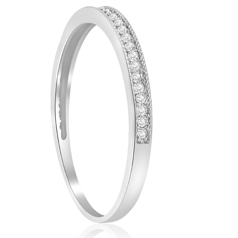 1/8ct Diamond Wedding Ring White Gold