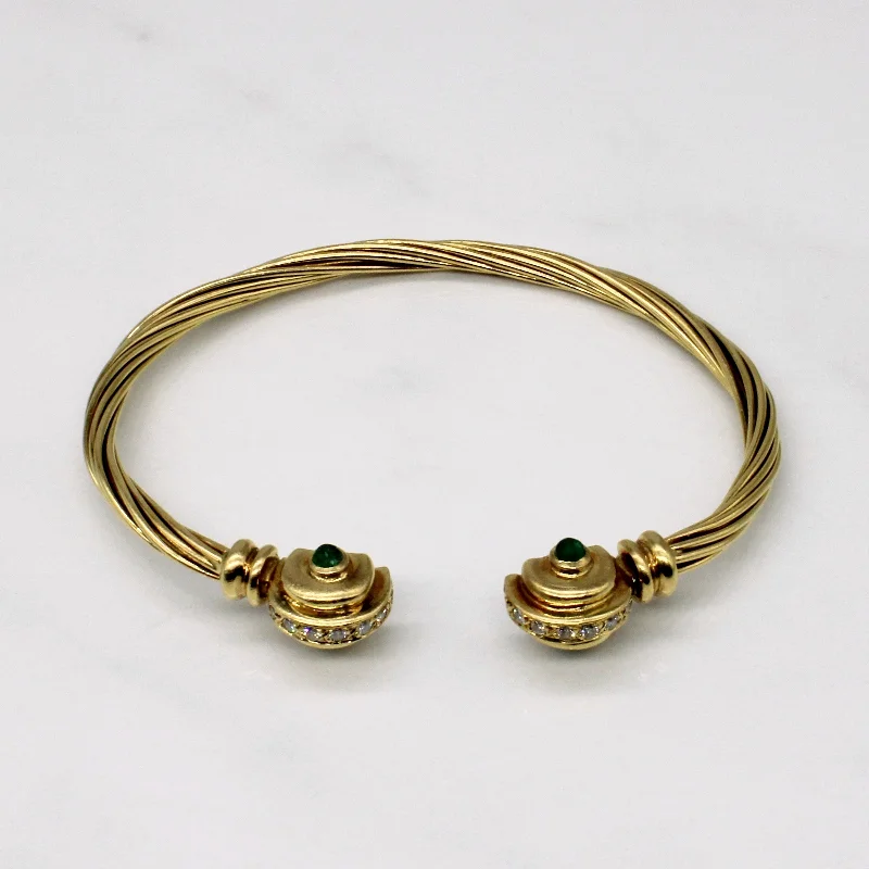 Emerald & Diamond Open Bangle | 0.52ctw, 0.24ctw | 7 |