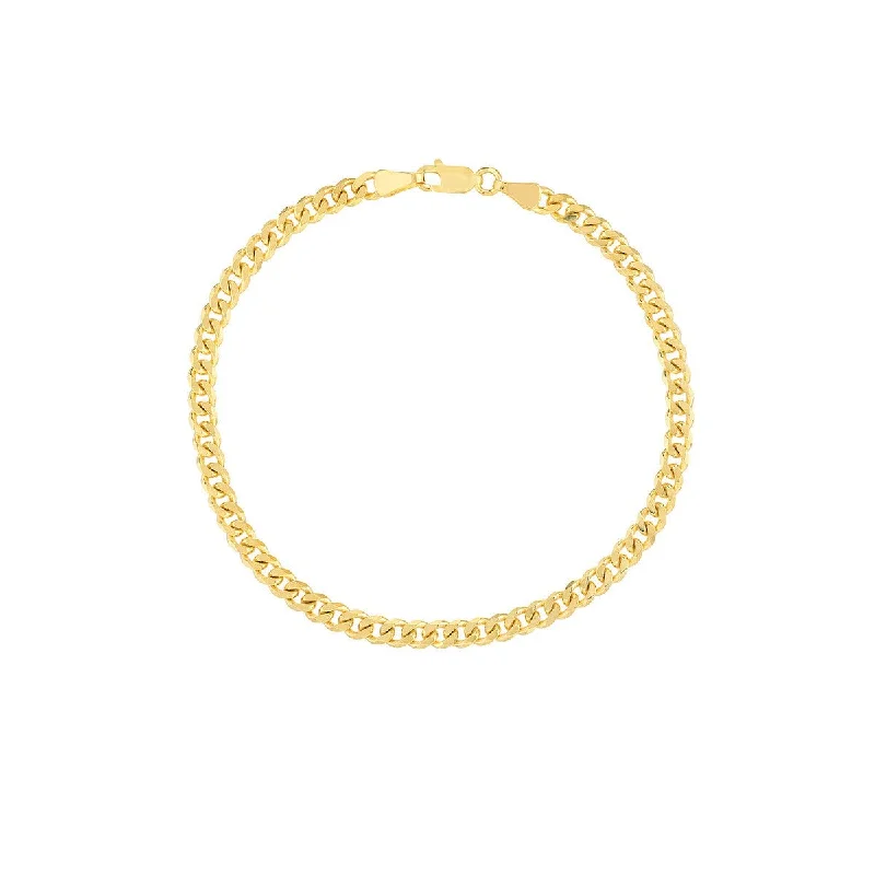 14K Gold 4.20mm D/C Curb Chain Bracelet