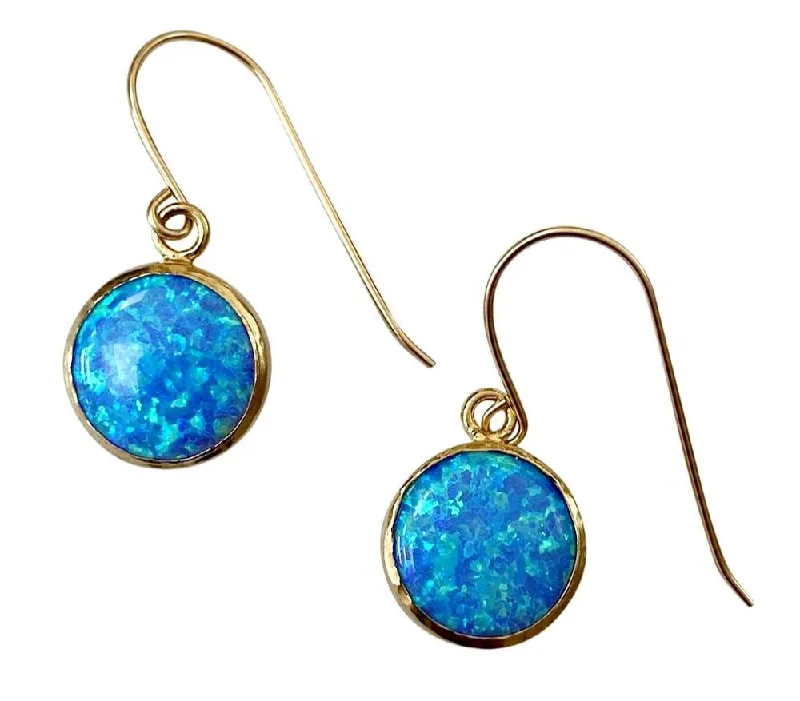 Yaron Morhaim Gold Round Opal Drop Earrings