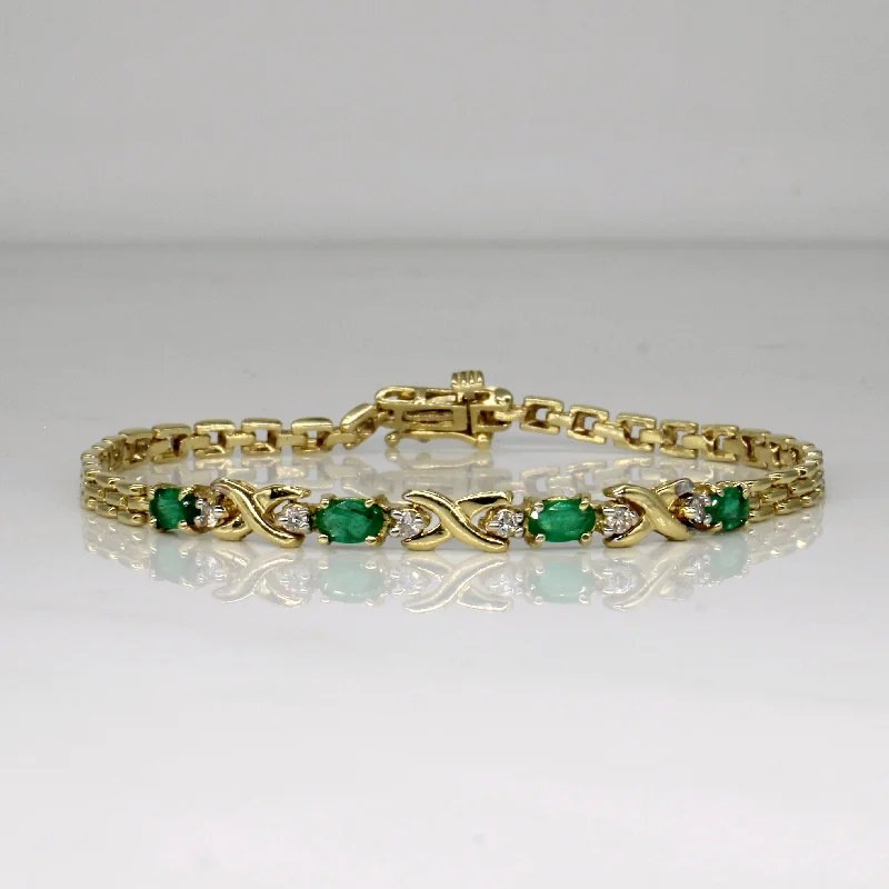 Emerald & Diamond Bracelet | 0.76ctw, 0.14ctw | 7" |