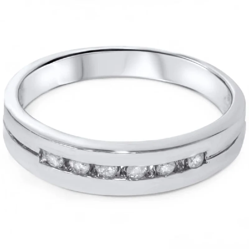 1/4ct Diamond Wedding White Gold Stackable Guard Ring