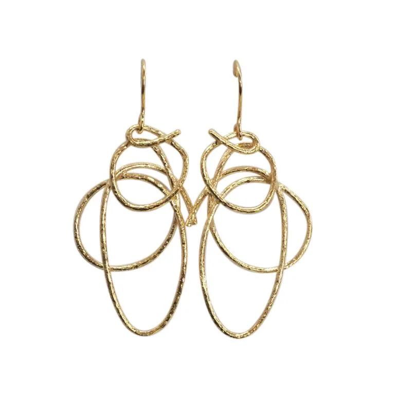 Saphirim Gold Loop Drop Earrings