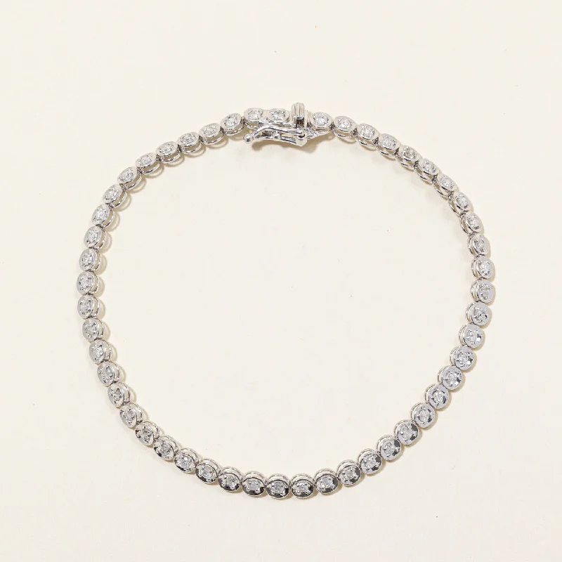 Illusion Set Diamond Tennis Bracelet | 1.00ctw | 7" |