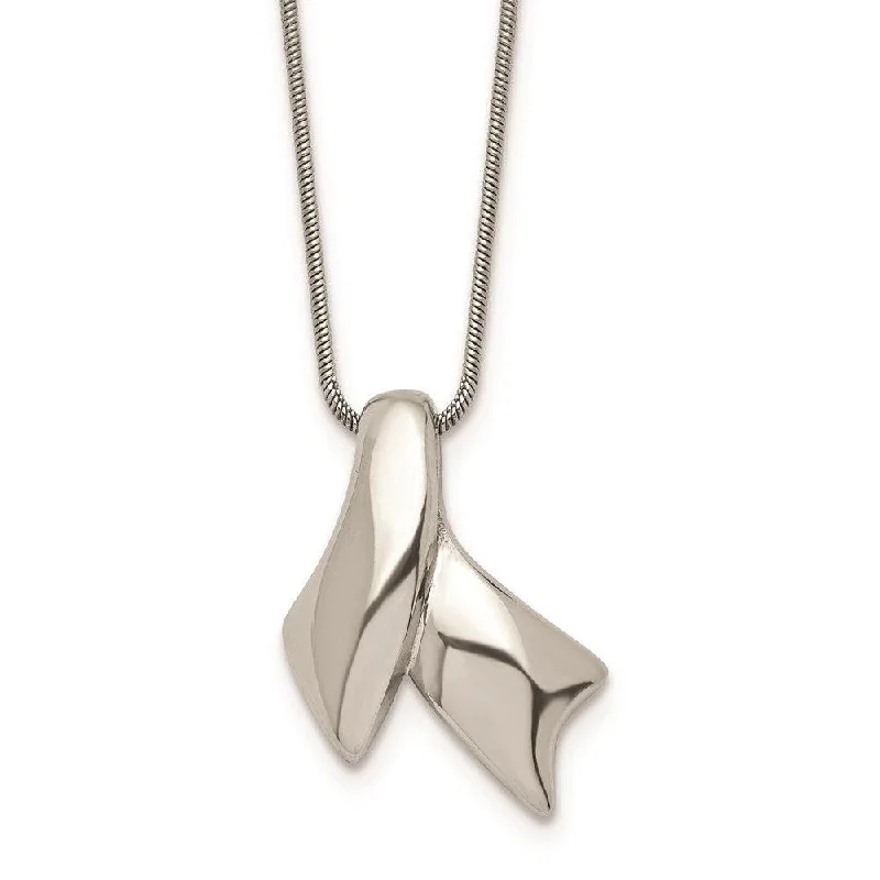 Stainless Steel Polished Awareness Pendant Necklace