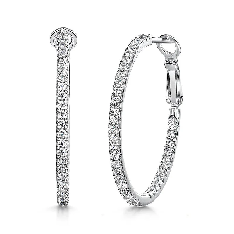 Jools 30mm Cubic Zirconia Hinged Hoop Earrings