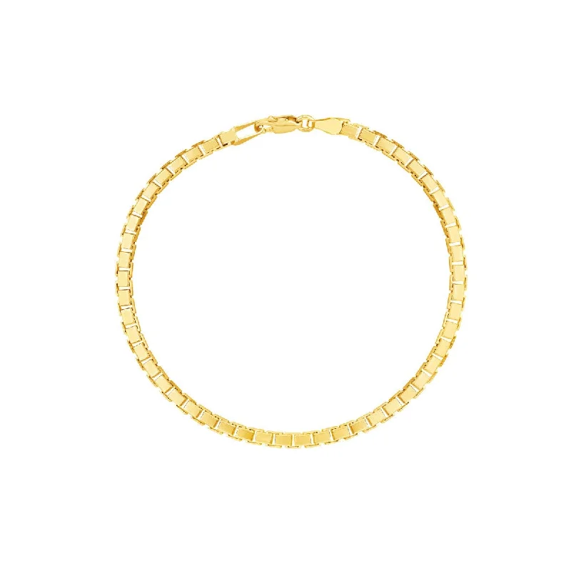 14K Yellow Gold 3.40mm Box Chain Bracelet