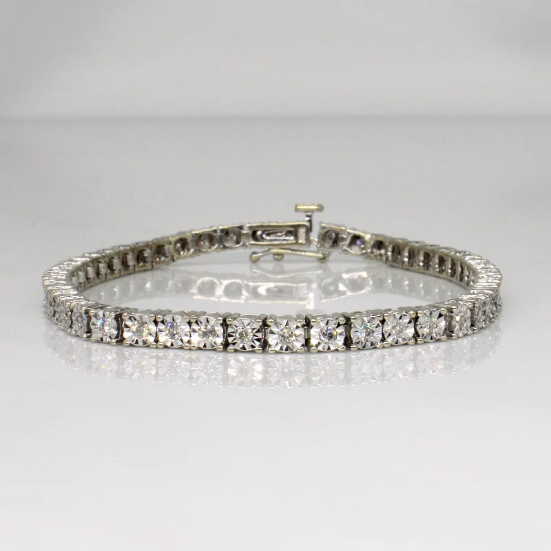 Illusion Set Diamond tennis Bracelet | 1.00ctw | 7" |