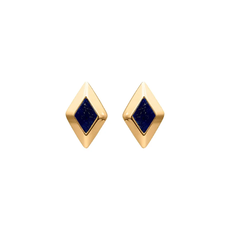 Unique & Co Gold and Lapis Stud Earrings