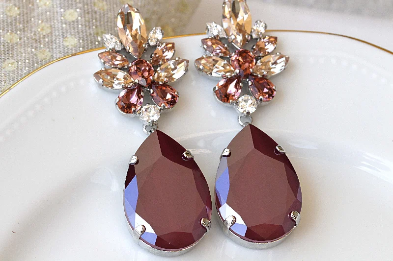 Burgundy Earring