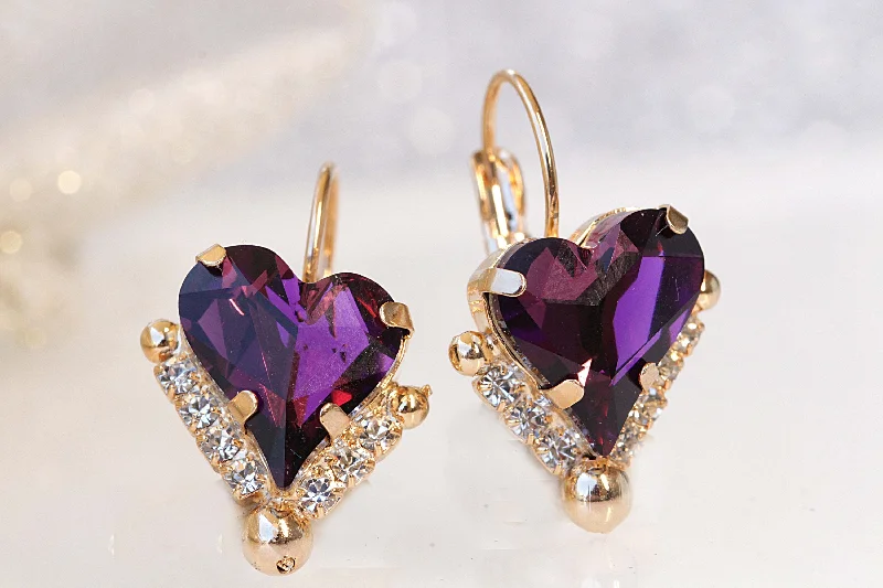 HEART PURPLE EARRINGS