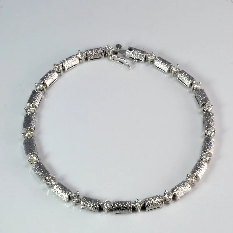 Diamond Textured Chain Bracelet | 1.00 ctw, 7''|