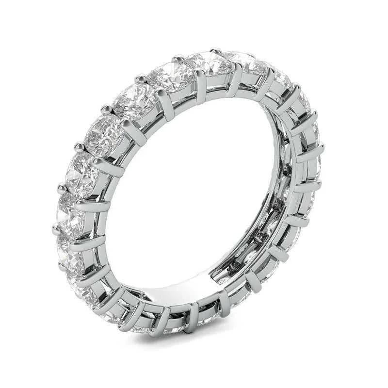 Cushion Cut Eternity Band Made With Swarovski Elements