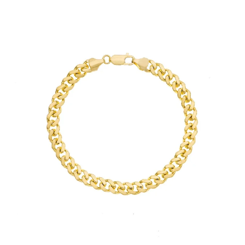 14K Gold 7.30mm Miami Cuban Chain with Lobster Lock Bracelet