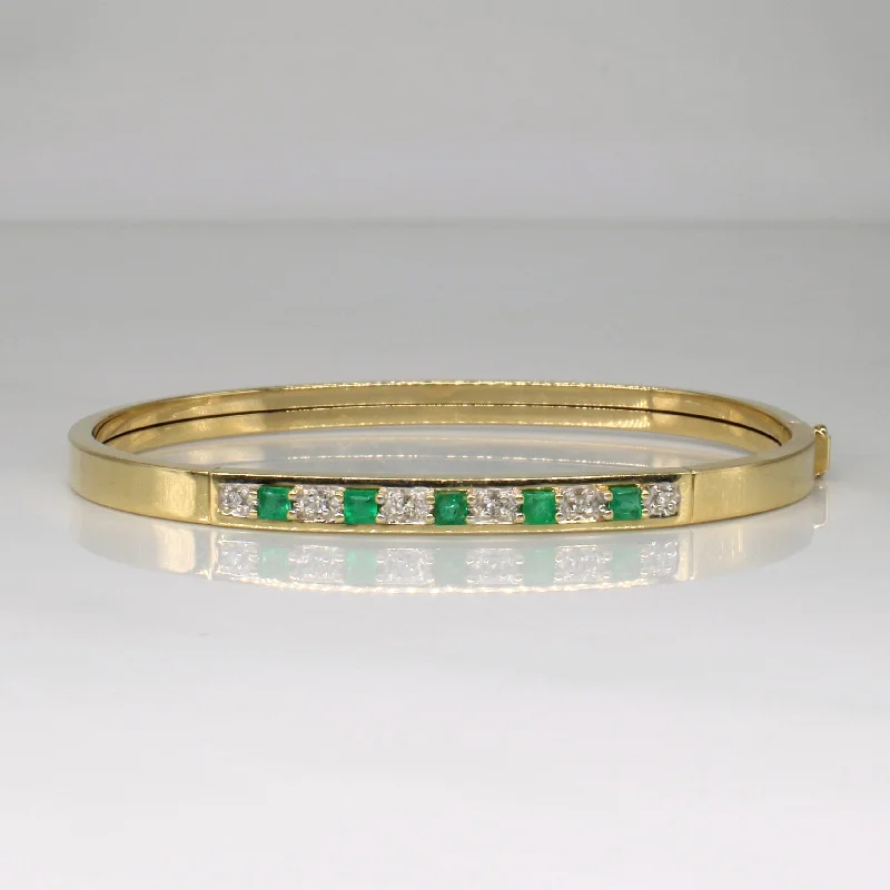 Emerald & Diamond Bracelet | 0.40ctw, 0.06ctw | 7.5" |