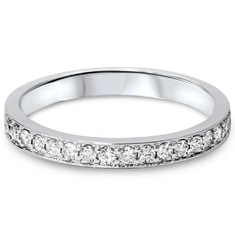 1/3ct Stackable Diamond Wedding Ring White Gold