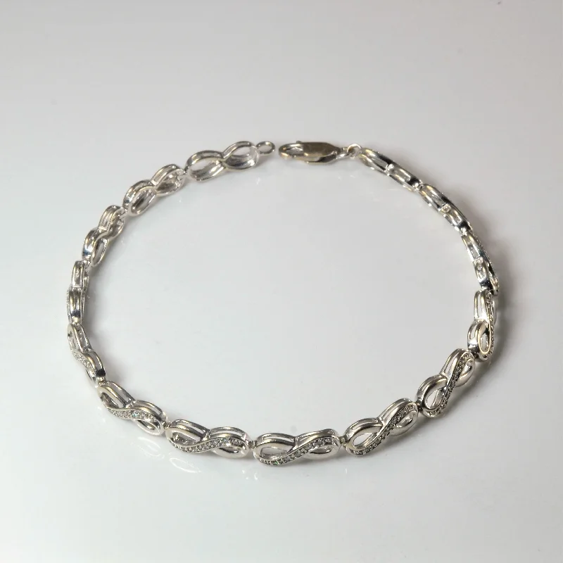 Infinity Diamond Chain Bracelet | 0.18ctw | 7.5" |