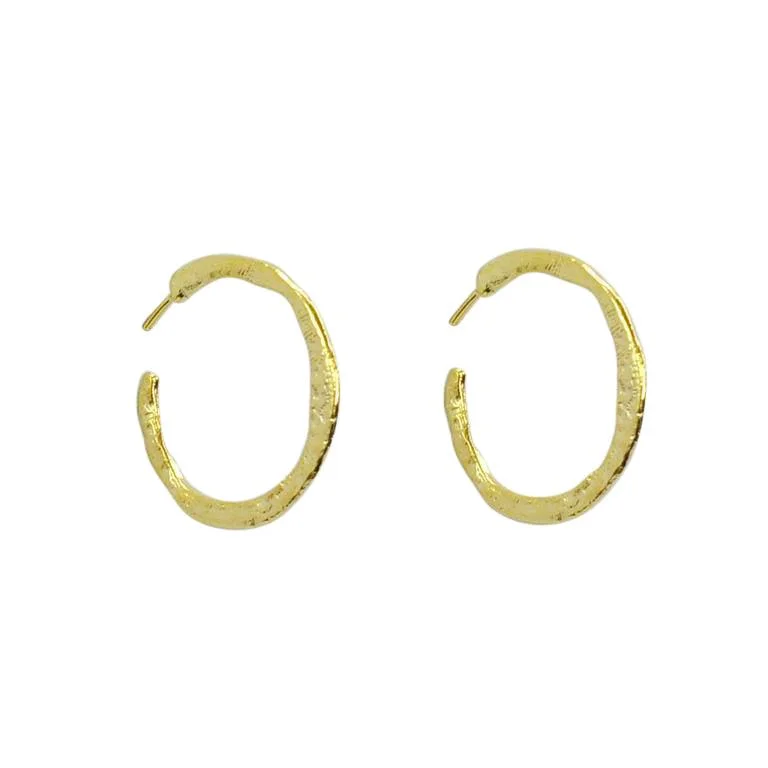 Textured Gold Hoop Earrings