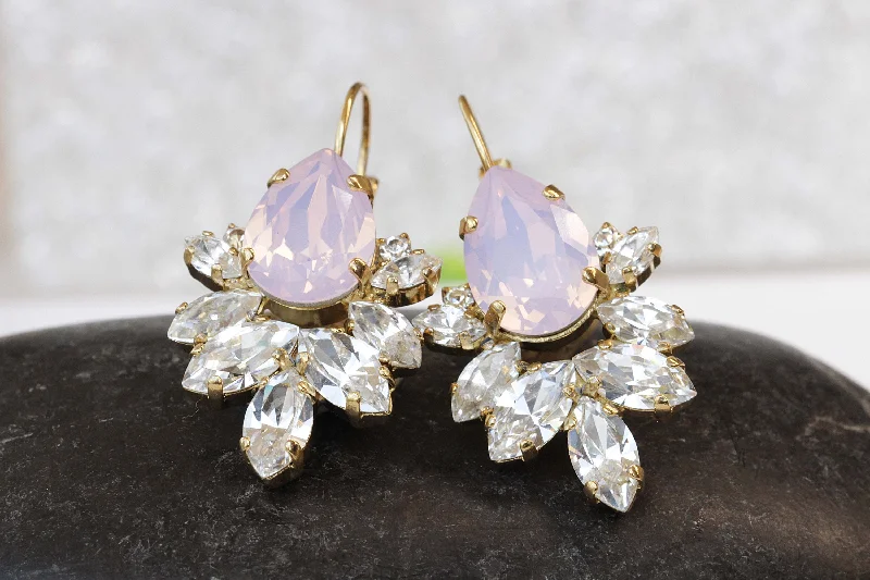 Pink Opal CRYSTAL EARRINGS